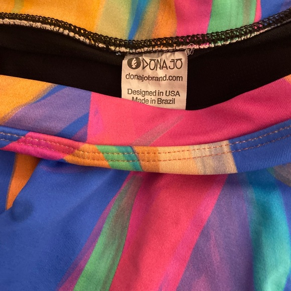 Donajo Colorful Striped Skort-M (1.5 ) pink blue green , poly spandex - Picture 3 of 5